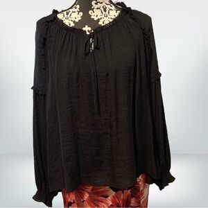 J/M Sportswear by Cato, Long Sleeve Top, Black, Large, NWT